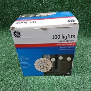 GE Holiday Classics 100 Light Super Sphere WHITE Lights Indoor Outdoor NEW